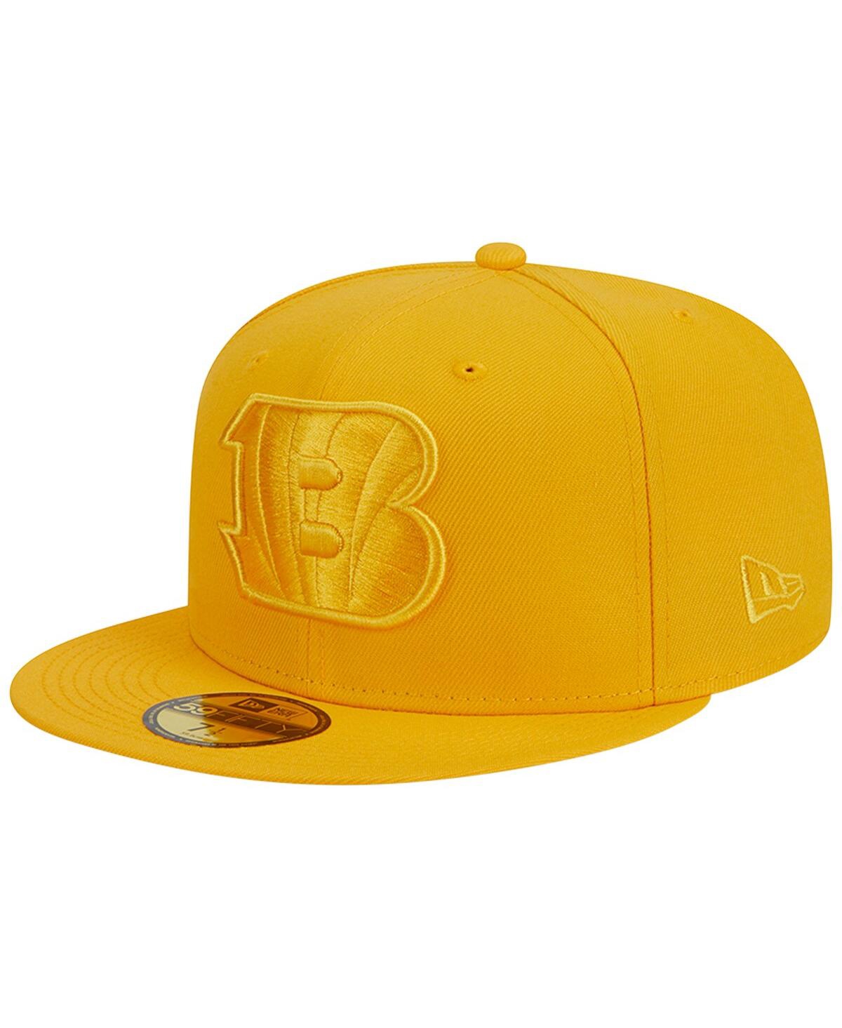 Shop New Era Men's  Gold Cincinnati Bengals Color Pack 59fifty Fitted Hat