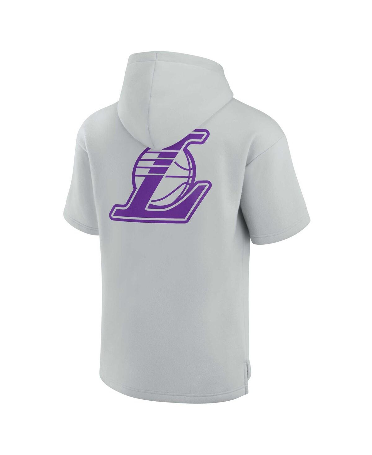 Fanatics Signature Unisex  Gray Los Angeles Lakers Elements Super Soft Fleece Short Sleeve Pullover H In Gray