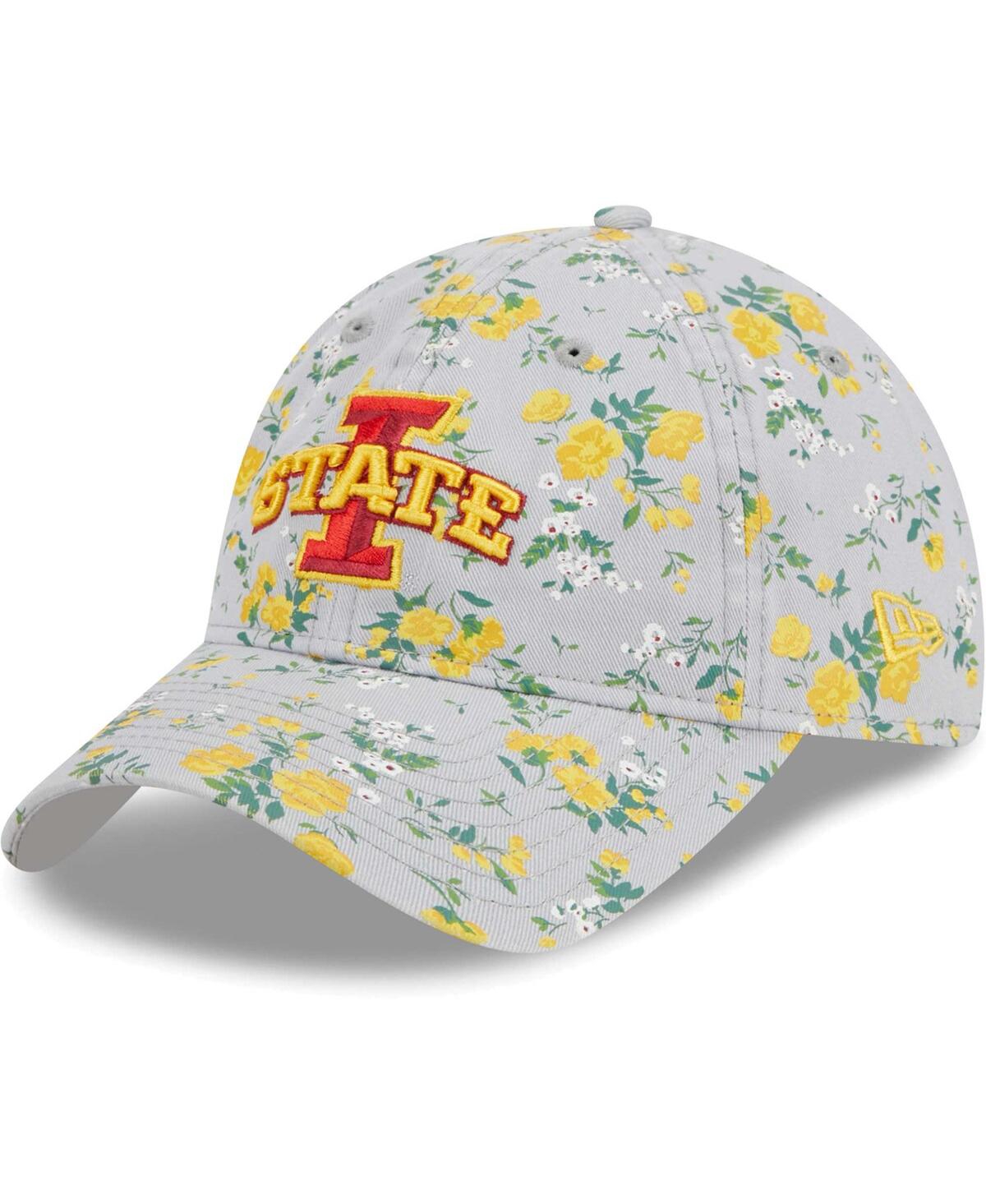 Shop New Era Women's  Gray Iowa State Cyclones Bouquet 9twenty Adjustable Hat