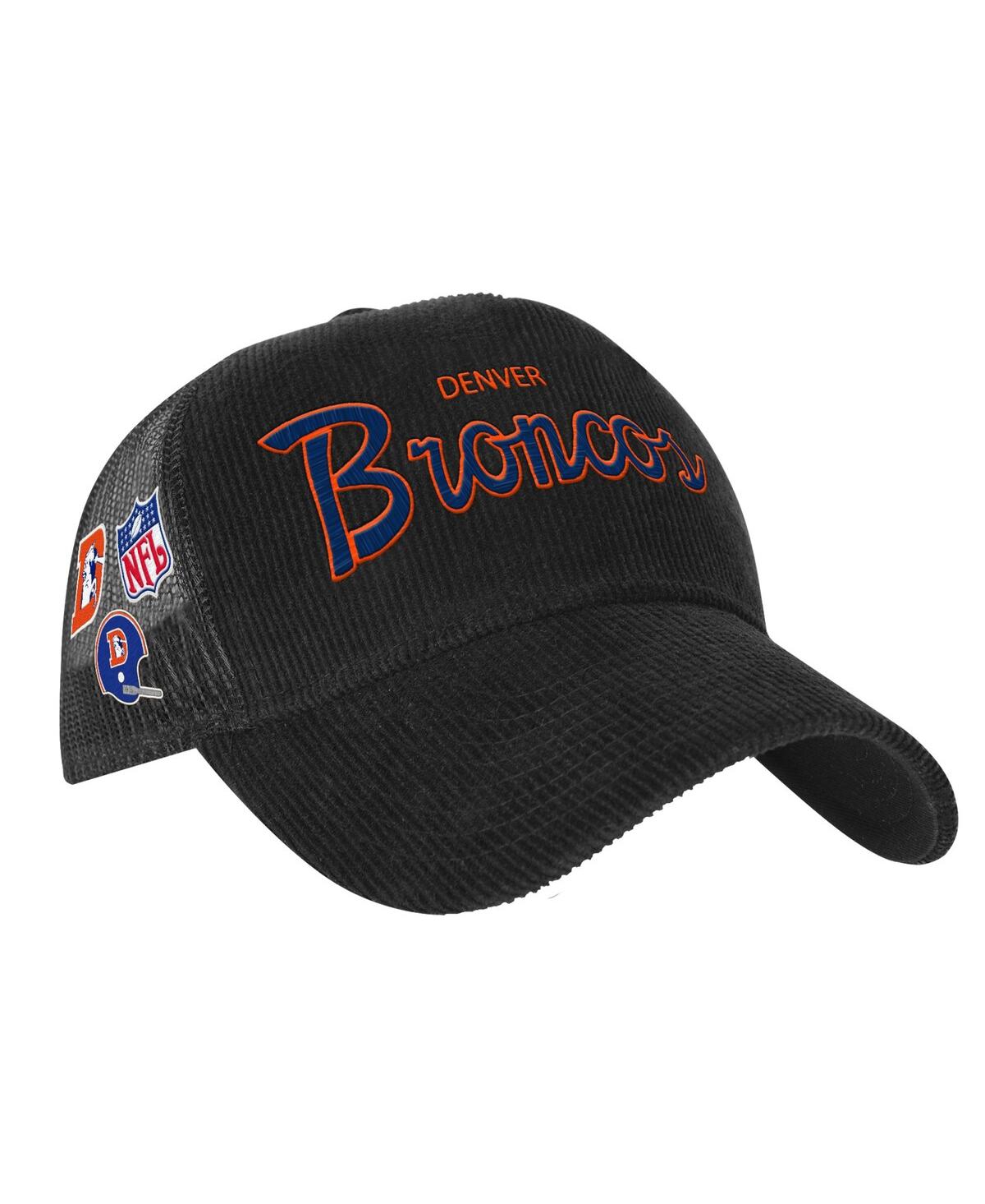Mitchell & Ness Kids' Big Boys And Girls  Black Denver Broncos Times Up Precurved Trucker Adjustable Hat