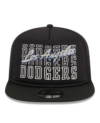 Men's Black Los Angeles Dodgers Street Team A-Frame Trucker 9FIFTY Snapback Hat