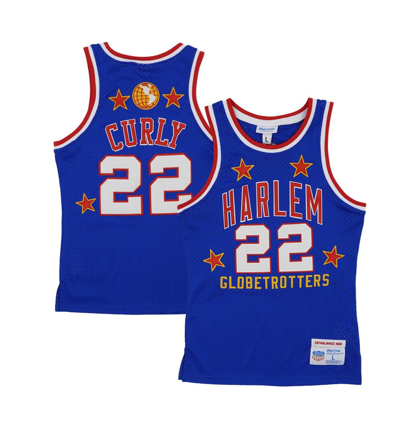 Мужской топ Rings & Crwns Curly Neal Royal Harlem Globetrotters Throwback Swingman Jersey — фото 2