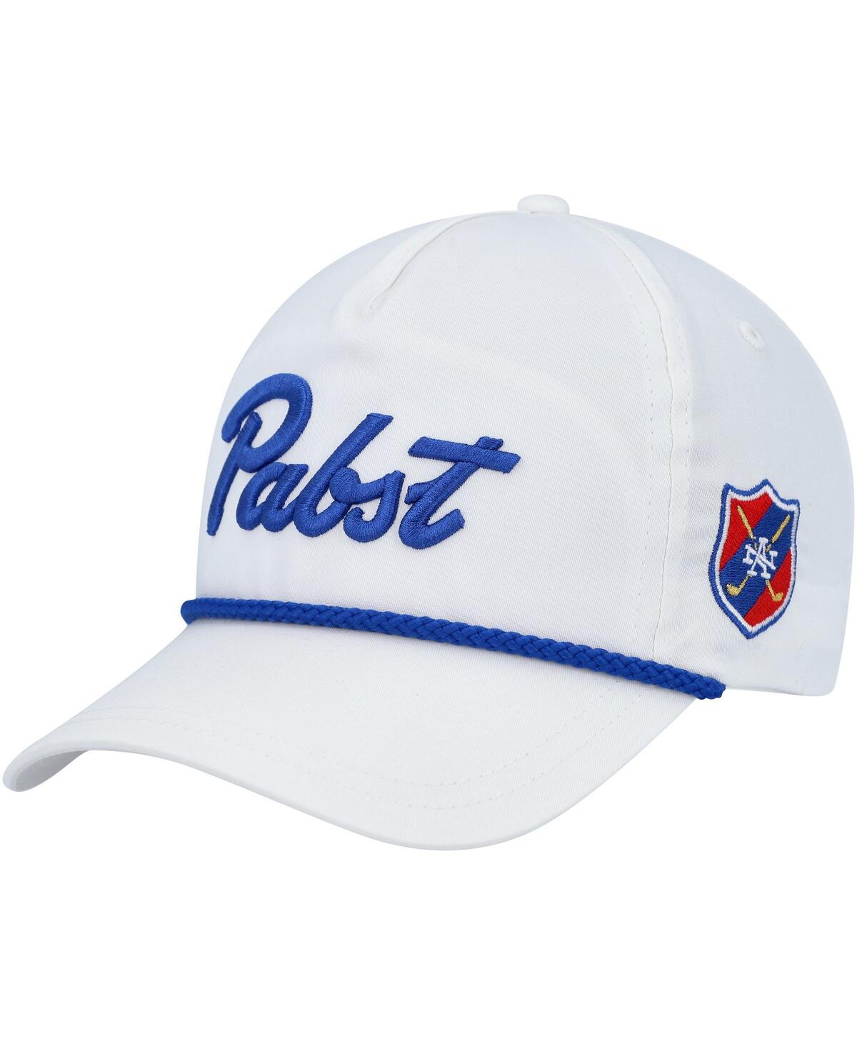 American Needle Men's  White Pabst Blue Ribbon Rope Snapback Hat