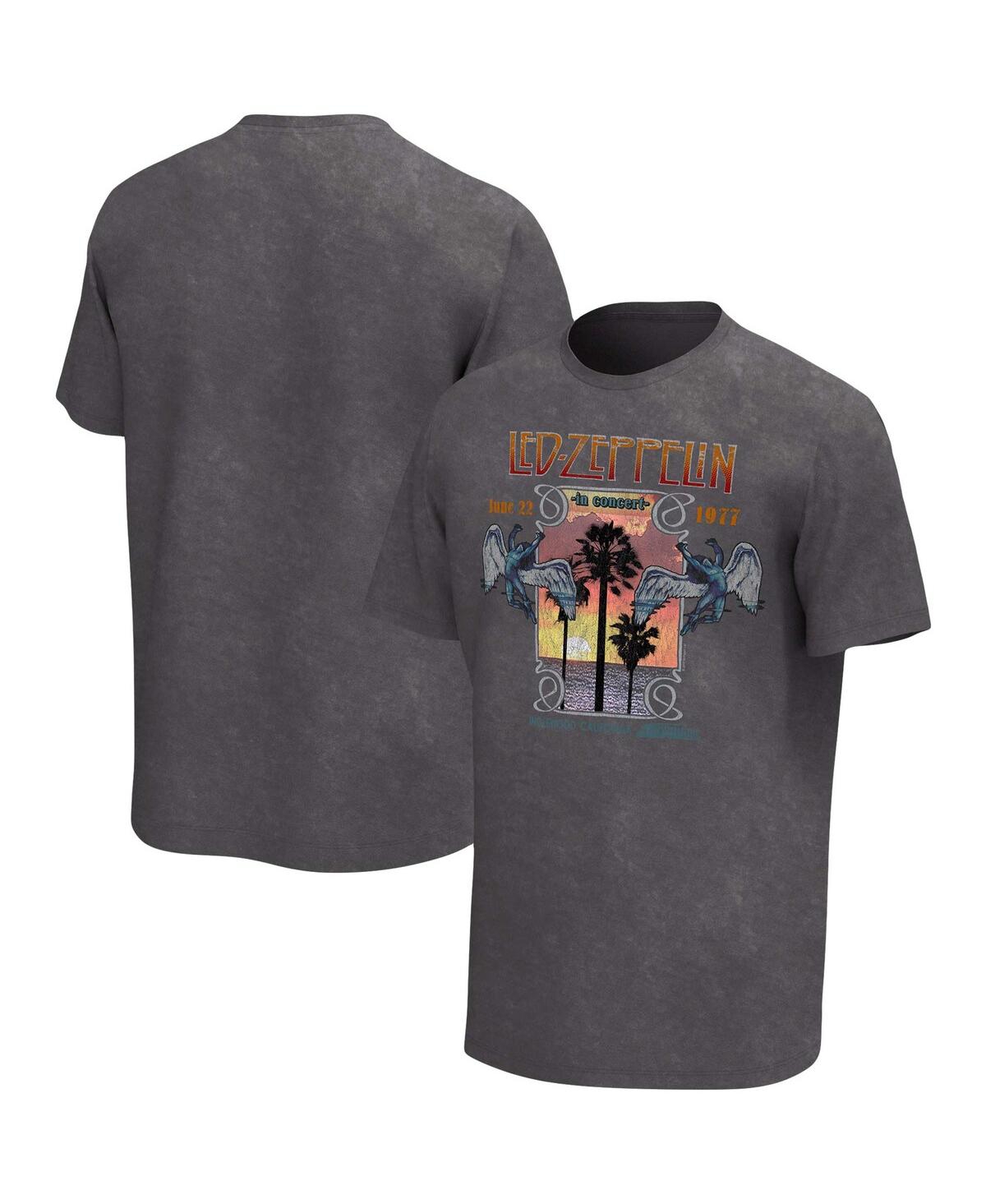 Philcos Men's Charcoal Led Zeppelin In Concert Washed Graphic T-shirt In Charcoal