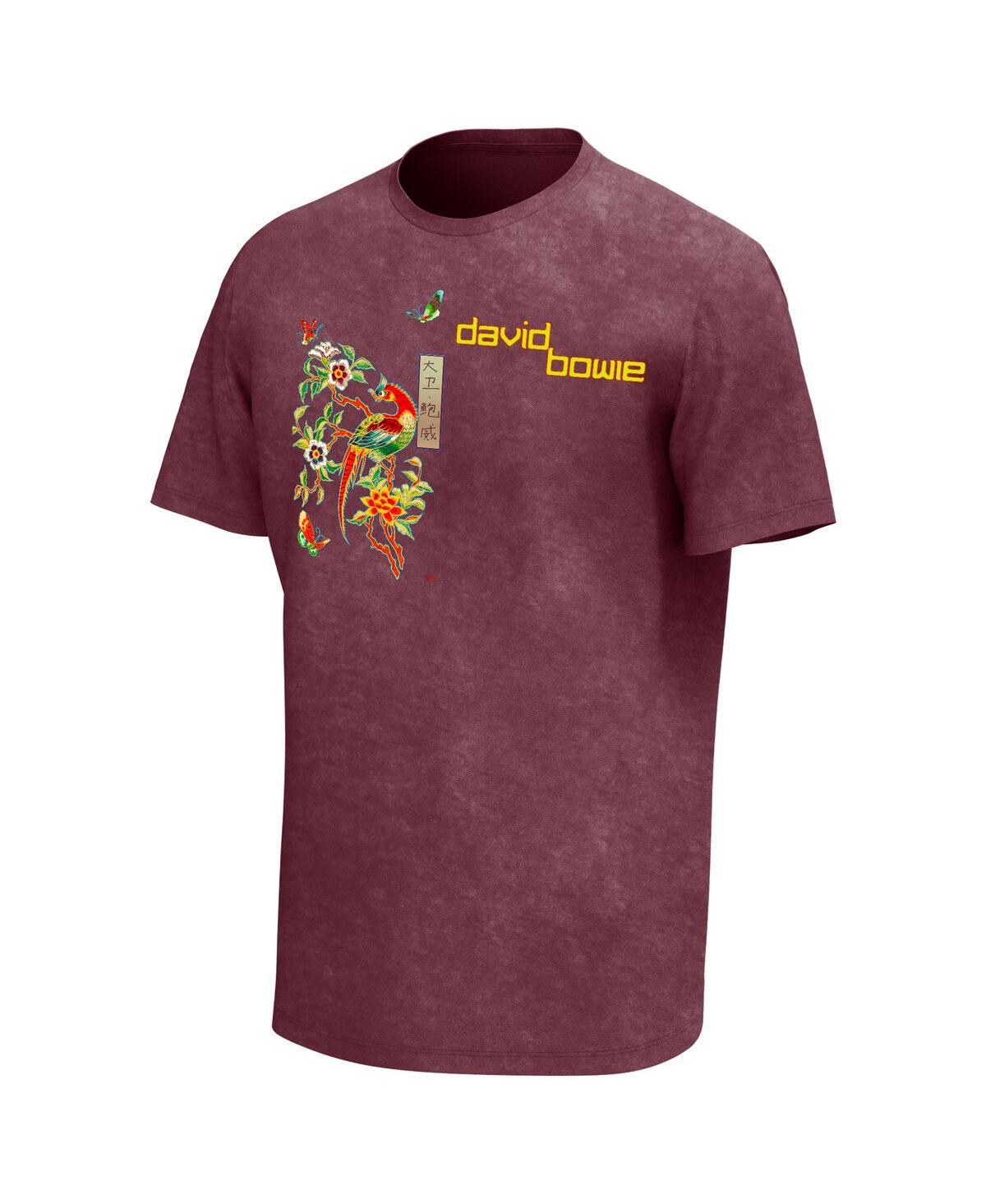 Philcos Men's Maroon David Bowie The Serious Moonlight Tour Washed Graphic T-shirt In Maroon