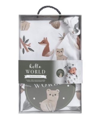 Baby Boys or Baby Girls Hello World Gift Set, 3 Piece