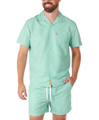 OppoSuits - Men's Short-Sleeve Magic Mint Shirt & Shorts Set