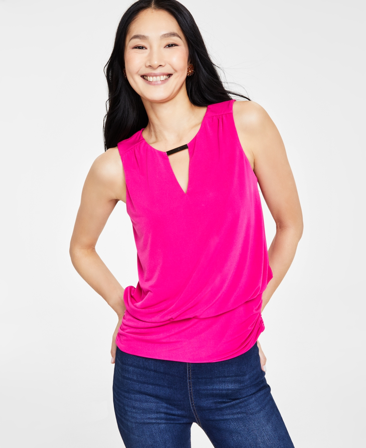 Women's Hardware Keyhole Top, Created for Macy's - Pink Tutu