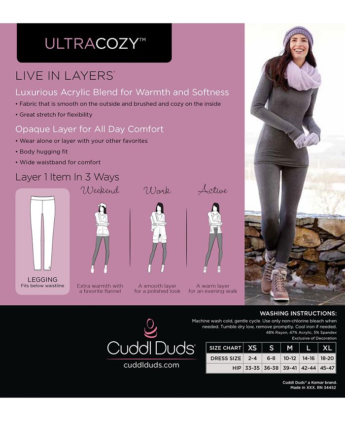 Cuddl Duds Women's Ultra Cozy Mid-Rise Leggings - Macy's