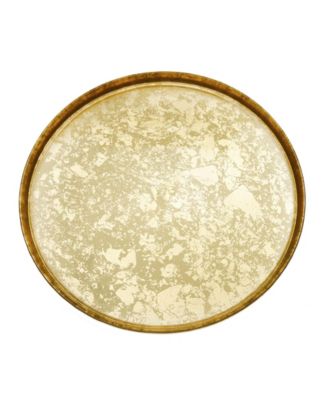 8.25" Gold Gliter Salad Plates with Rasied Rim 4 Piece Set, Service for 4