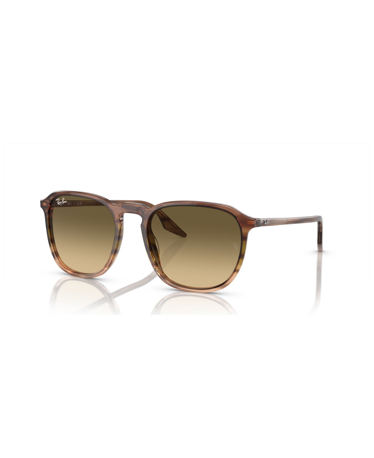 Ray Ban Unisex Sunglasses, Gradient Rb2203 In Striped Brown  Green