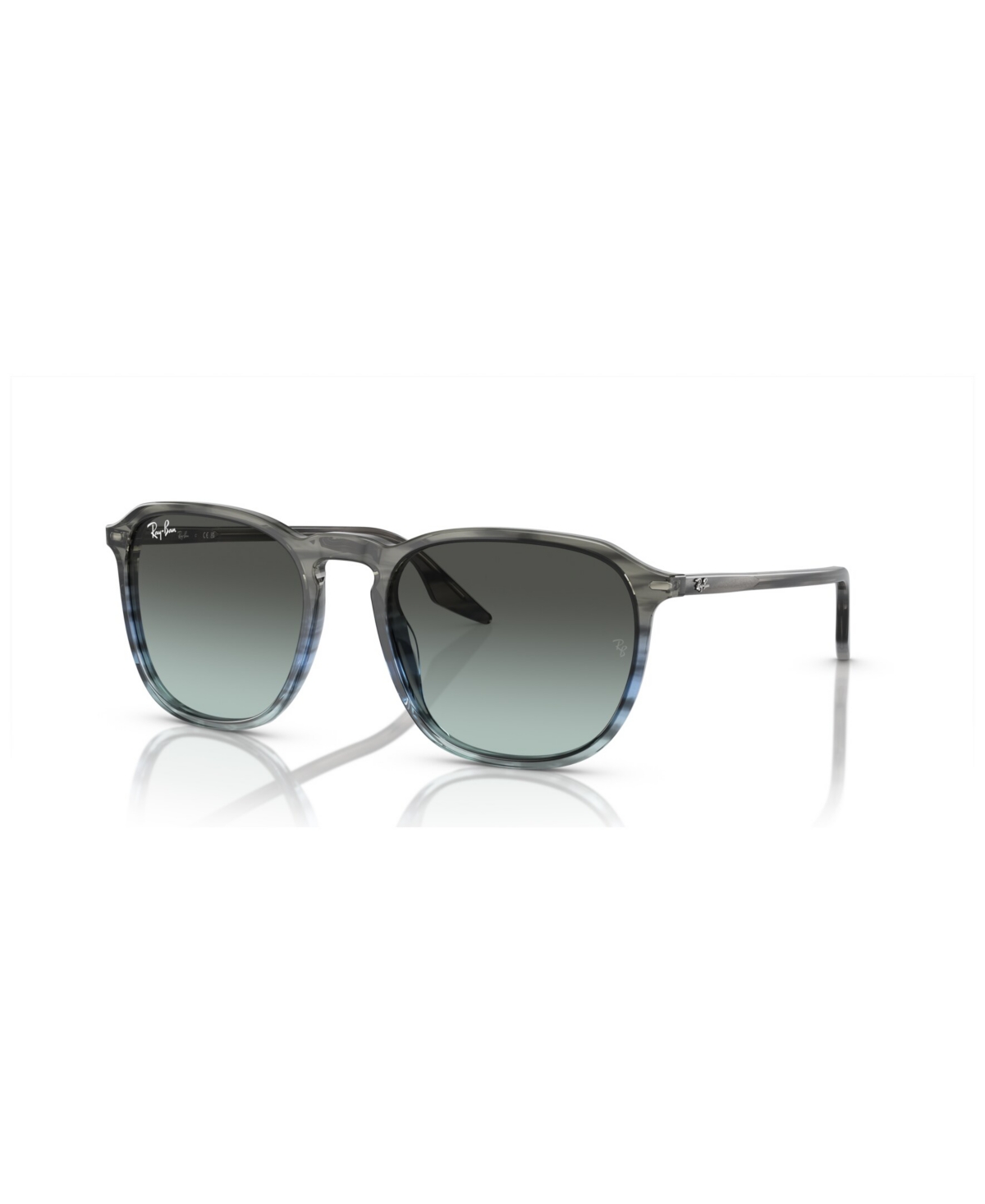 Ray Ban Unisex Sunglasses, Gradient Rb2203 In Striped Blue,green