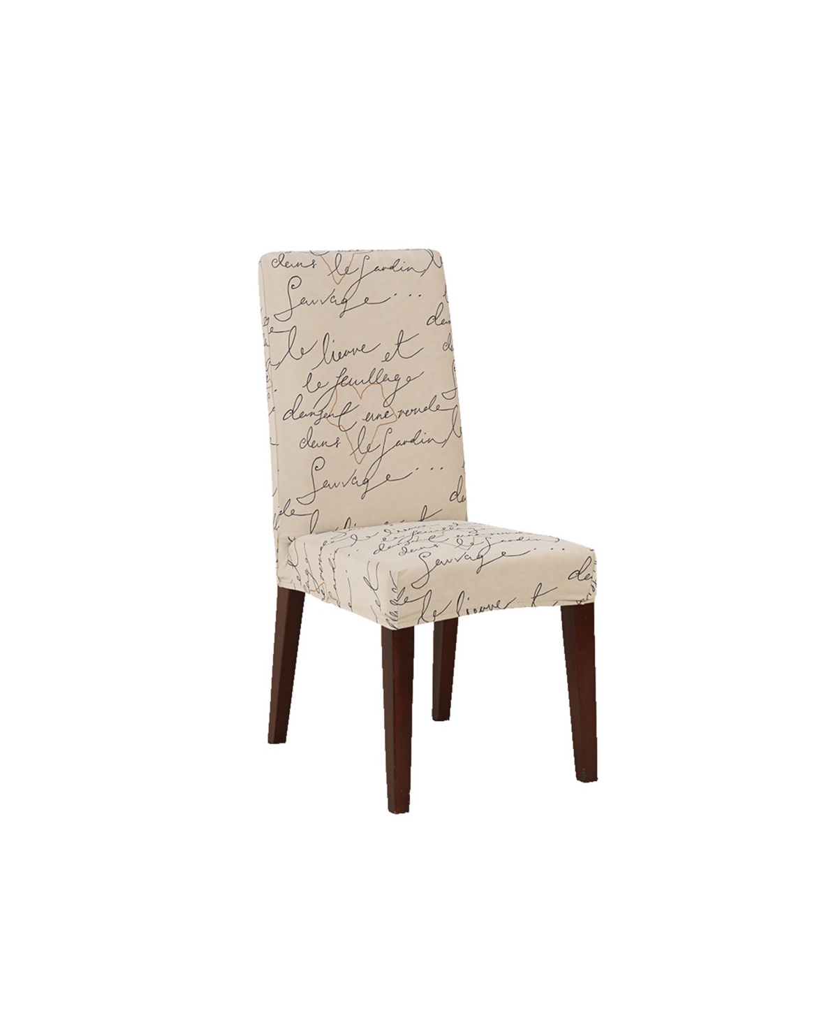 Waverly Stretch Pen Pal Short Dining Chair Slipcover, 19" X 25" In Parchment