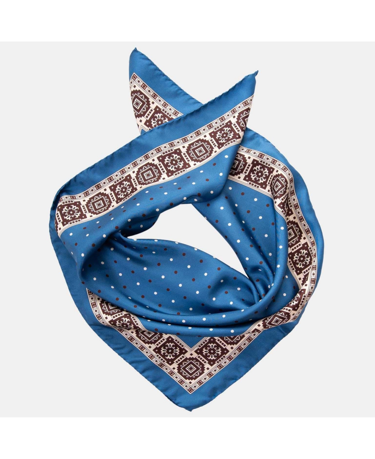 Men's Bergamo - Hand Rolled Silk Neckerchief - Blue
