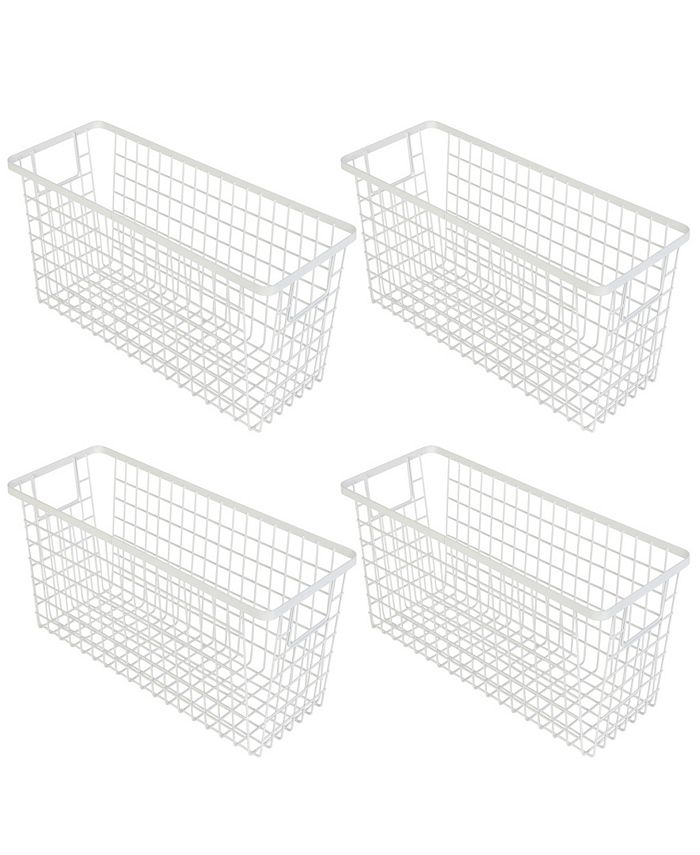 Smart Design Nestable 6" x 16" x 6" Basket Organizer with Handles, Set