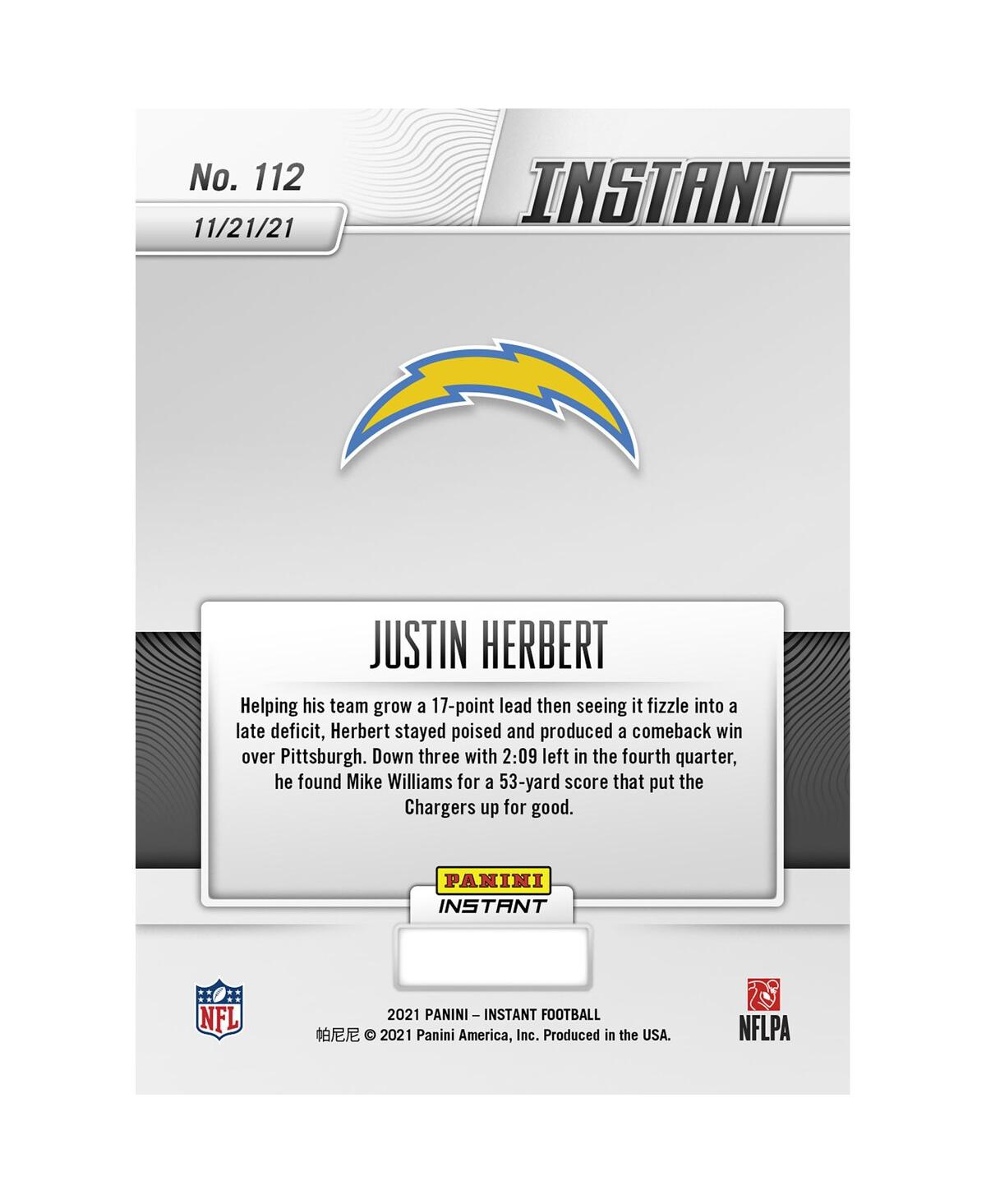 Shop Panini America Justin Herbert Los Angeles Chargers Parallel  Instant Nfl Week 11 Accounts For 472 Yar In Multi