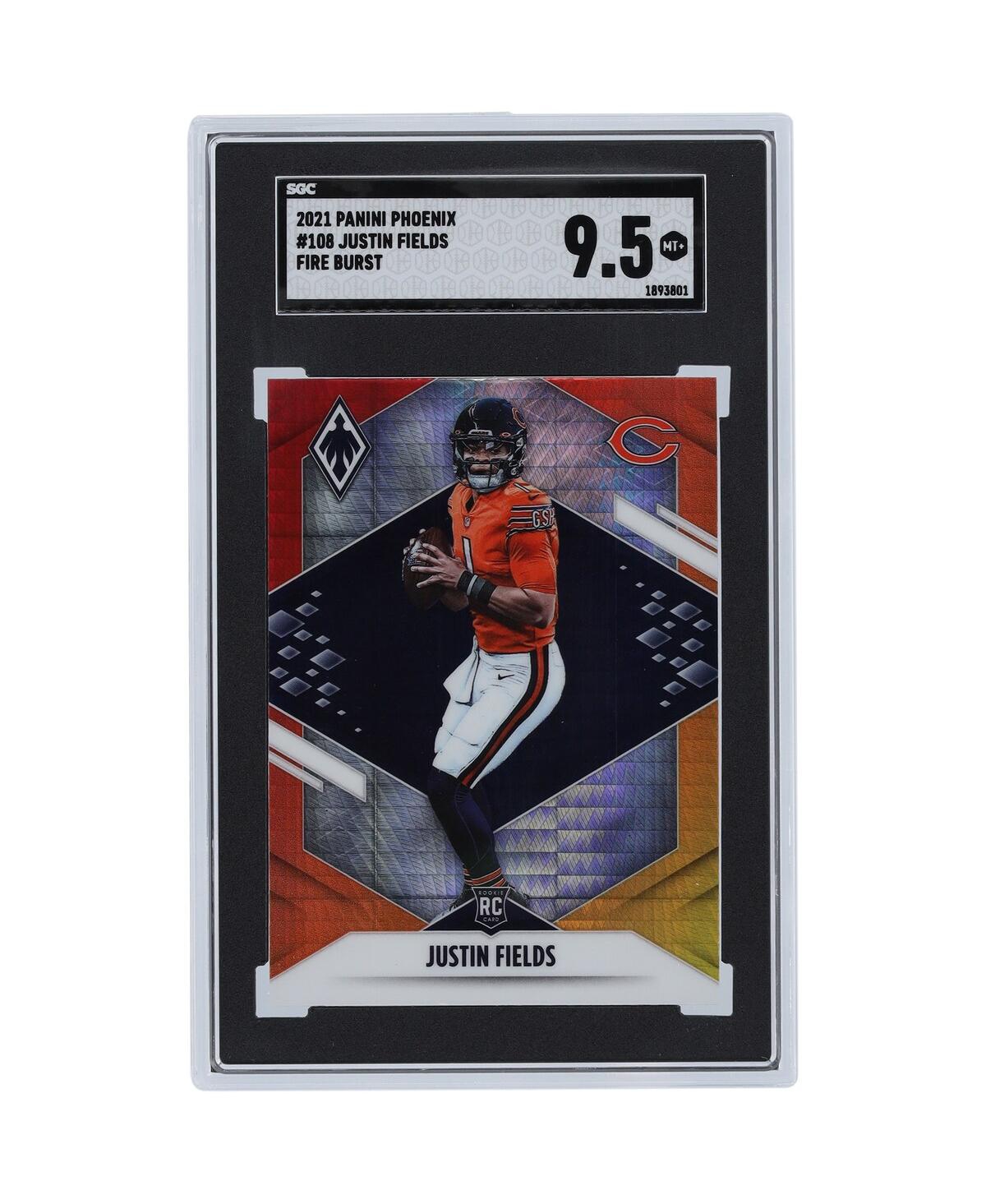 Justin Fields Chicago Bears 2021 Panini America Phoenix Fire Burst #108 Sgc Authenticated 9.5 Rookie Card