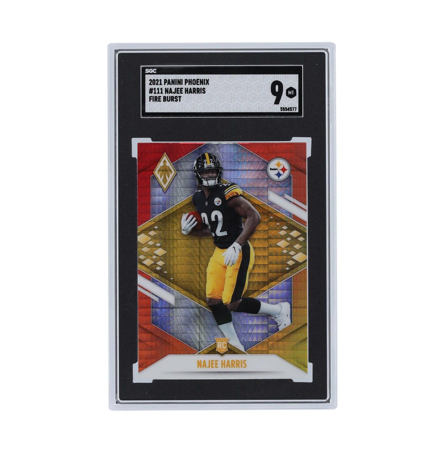 Детские фигурки Panini America Najee Harris Pittsburgh Steelers 2021 Phoenix Fire Burst #111 SGC Graded 9 Rookie Card, Ages 14+ — фото 2