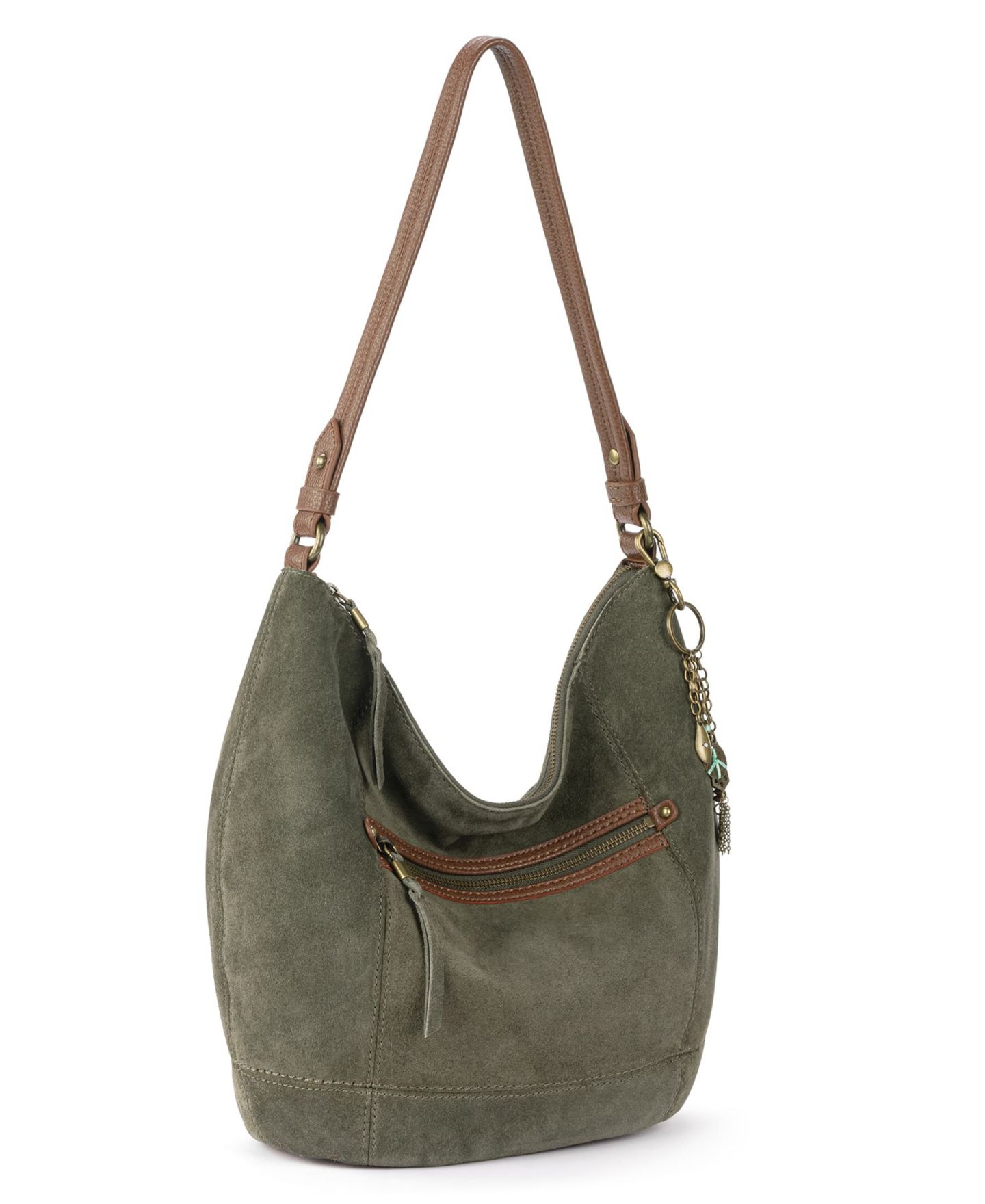 Женская сумка The Sak Sequoia Leather Hobo, цвет: Мох замшевый — фото 3