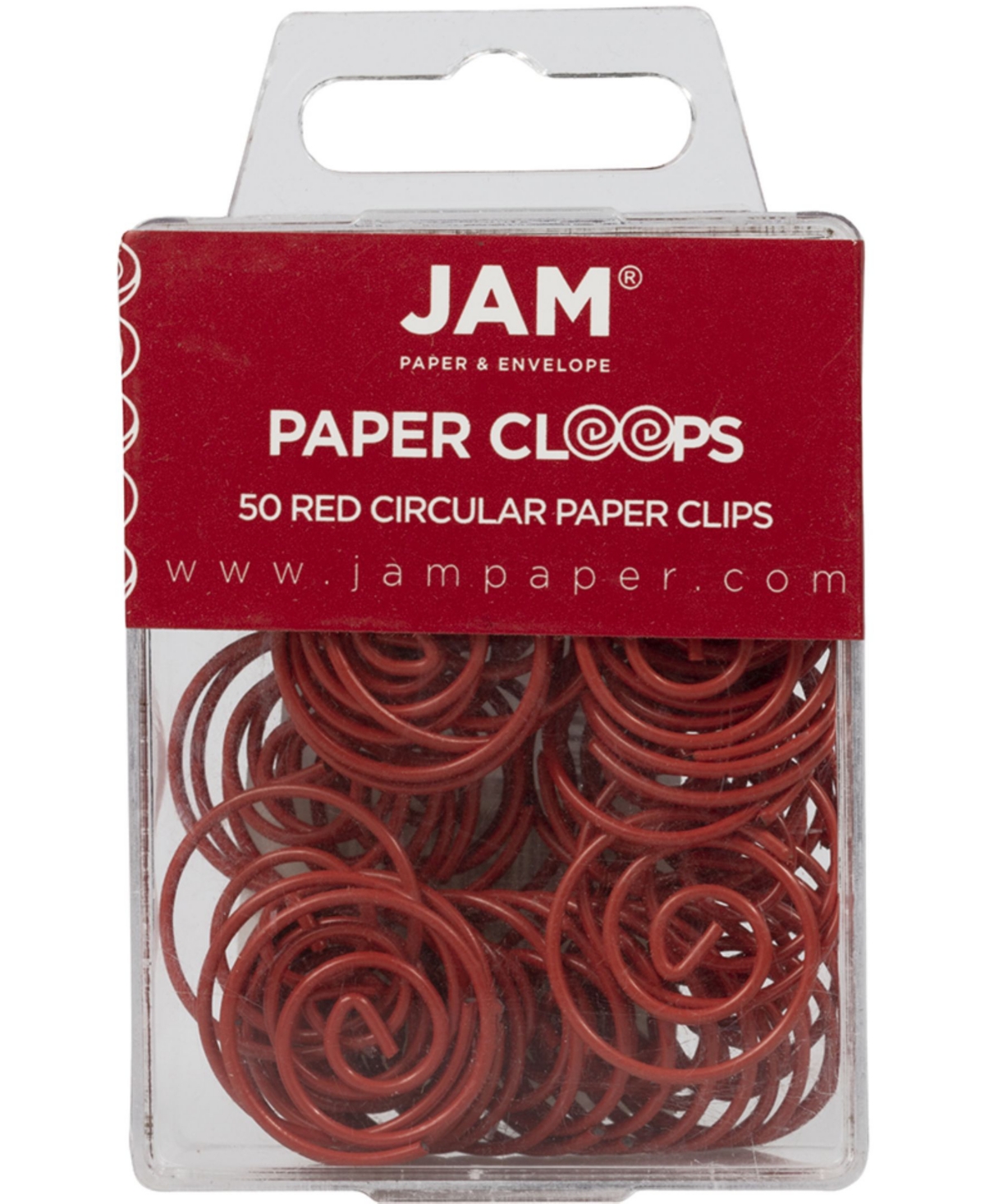 Jam Paper Circular Paper Clips In Red