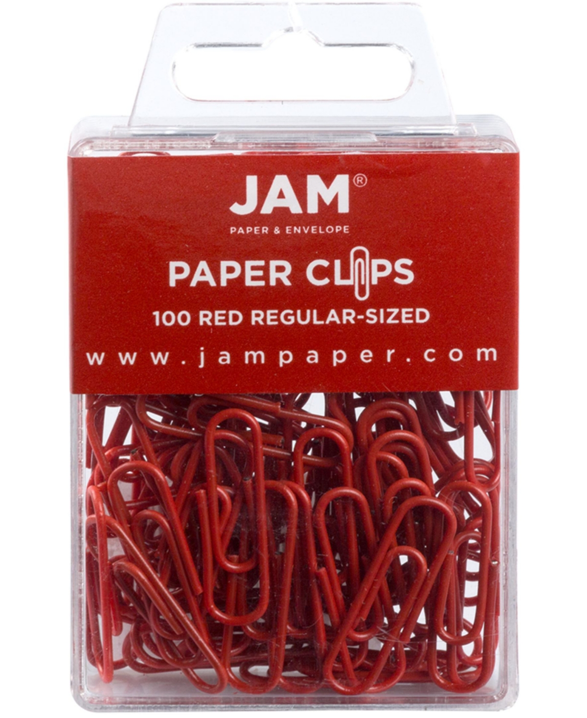 Jam Paper Colorful Standard Paper Clips In Red