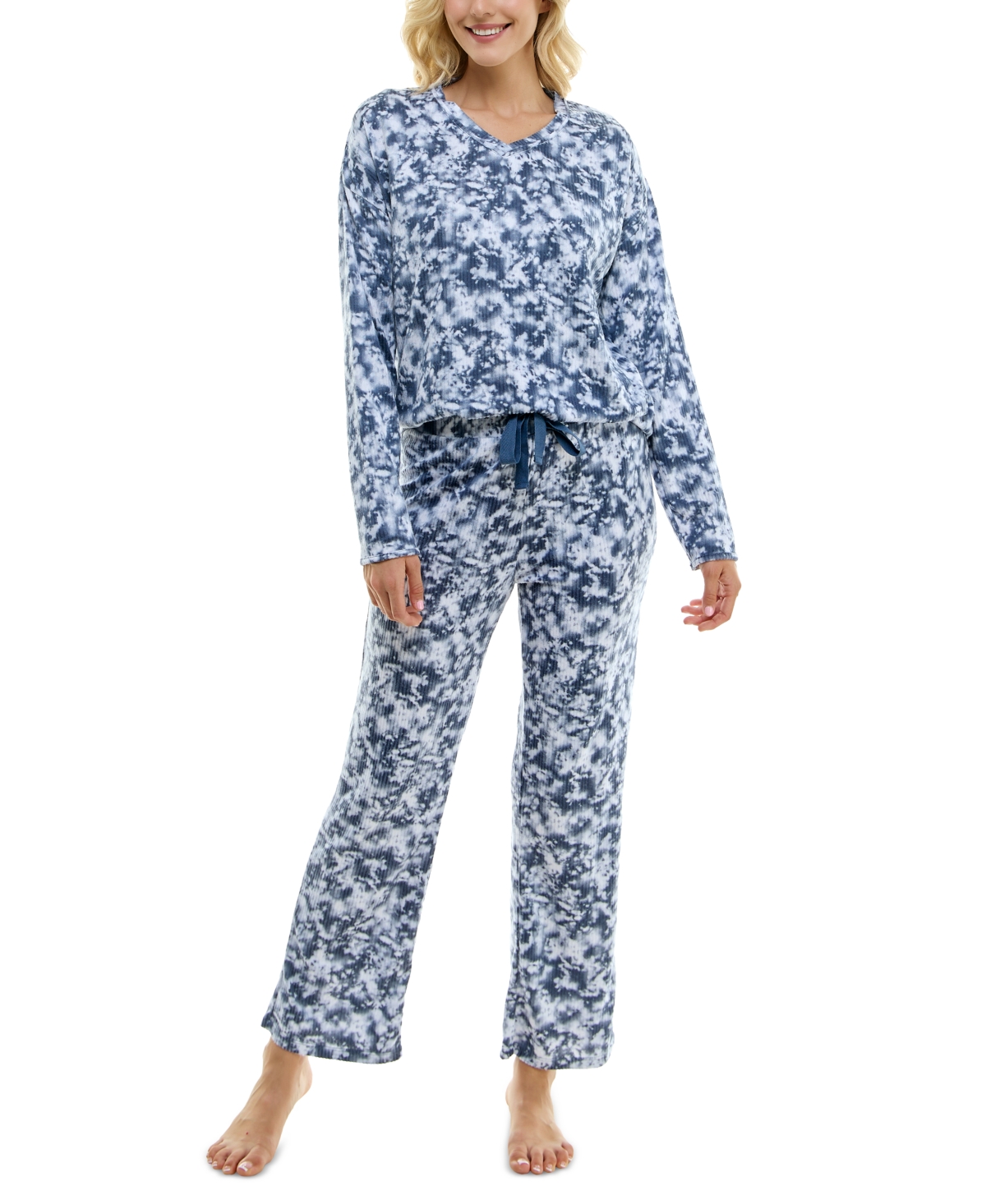 Women's 2-Pc. Whisperluxe Printed Pajamas Set - Ariel Tie Dye