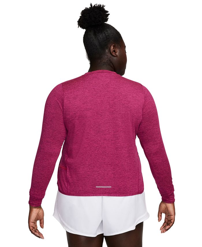 Nike Plus Size Active DriFIT Swift Element UV Crewneck Running Top