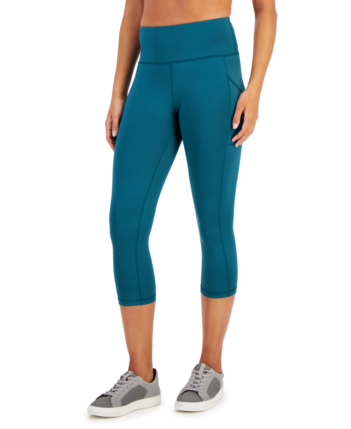 Id Ideology Women's Compression High-rise Side-pocket Cropped Leggings, Created For Macy's In Pacific