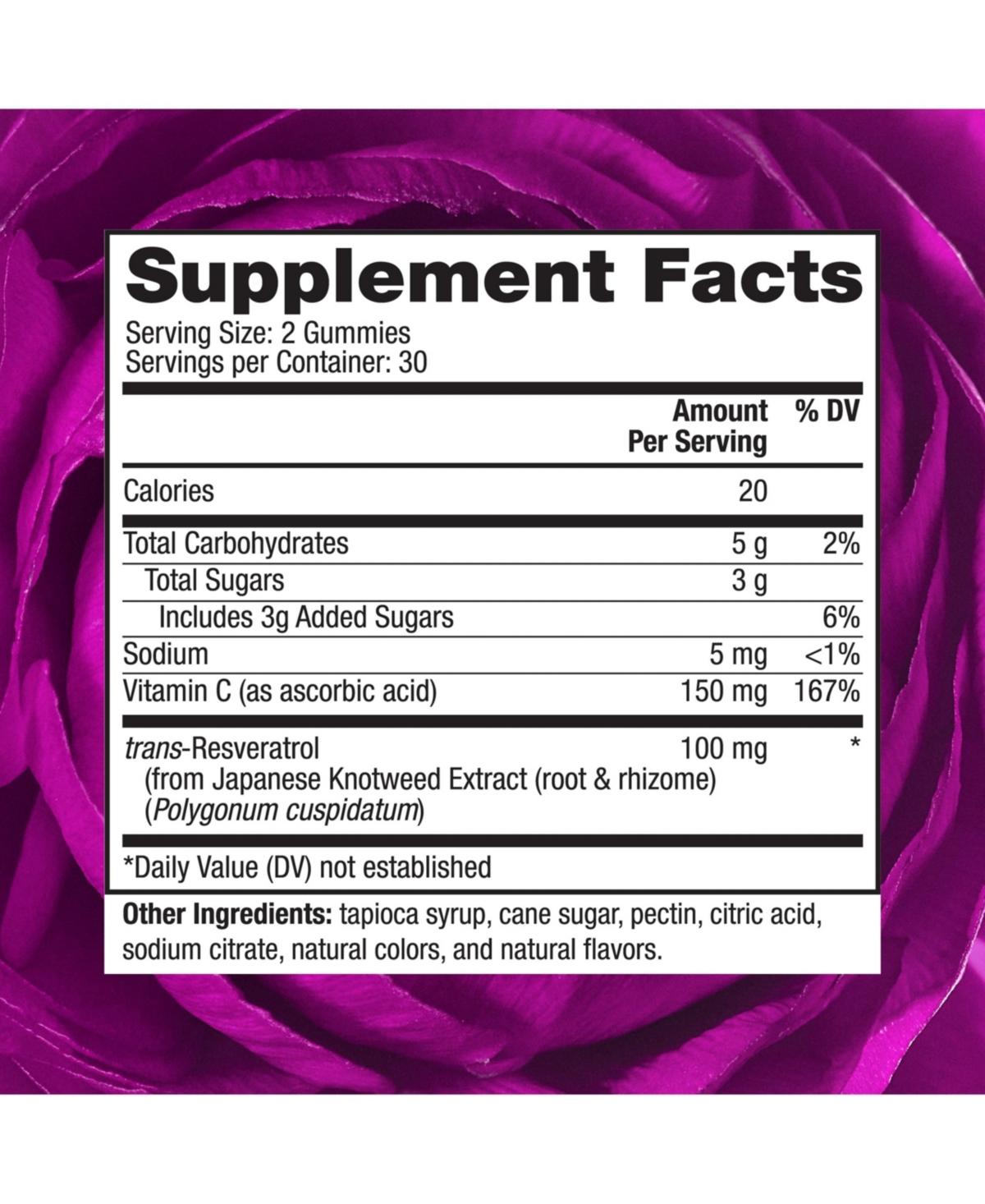 Reserveage Resveratrol Gummies Grape Flavored 100 Mg 60ct