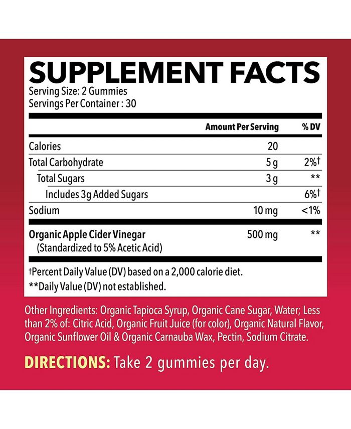 Havasu Nutrition Organic Apple Cider Vinegar Gummies with The Mother