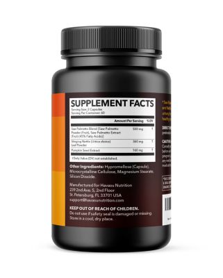 Saw Palmetto + Nettle & Pumpkin Seed Capsules, 120ct