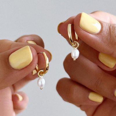 Pearl Huggie Hoops  - Frida