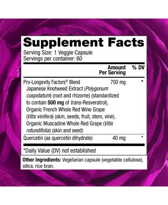 Resveratrol 500 mg, Antioxidant Supplement for Heart and Cellular Health, Supports Healthy Aging, Paleo, Keto, 60 Capsules