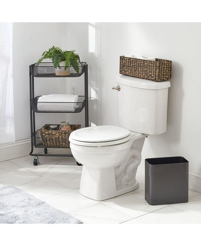 mDesign Metal 2.4 Gal. Bathroom Trashcan Wastebasket Garbage Bin Macy's