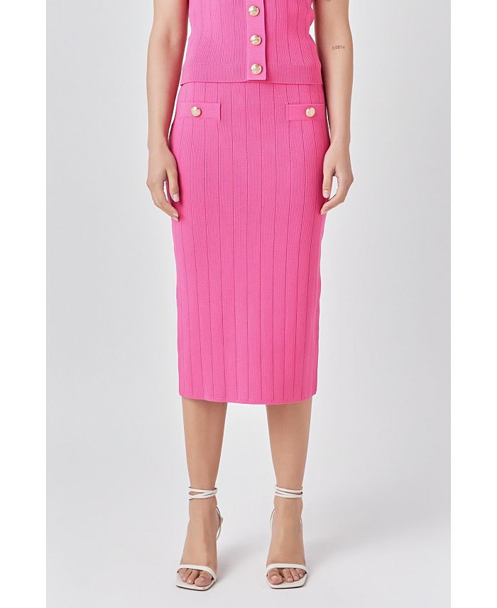 endless rose Women's Shank Button Midi Skirt - Macy's