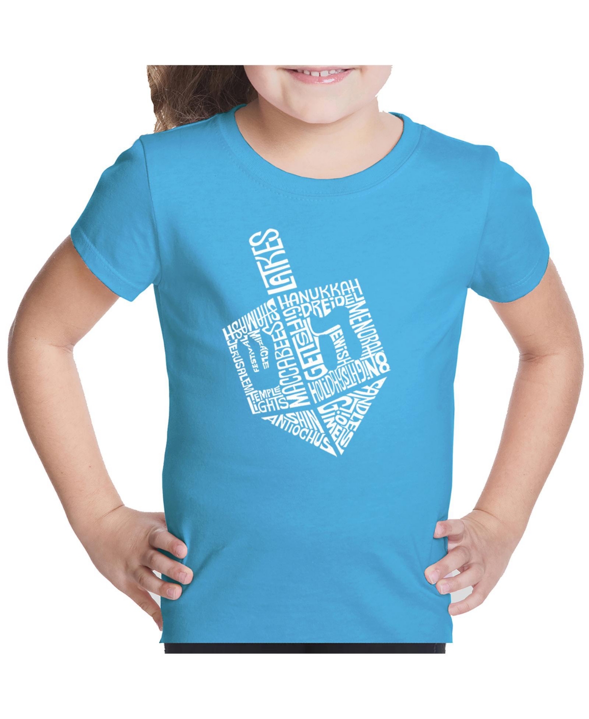 Hanukkah Dreidel - Girl's Child Word Art T-Shirt