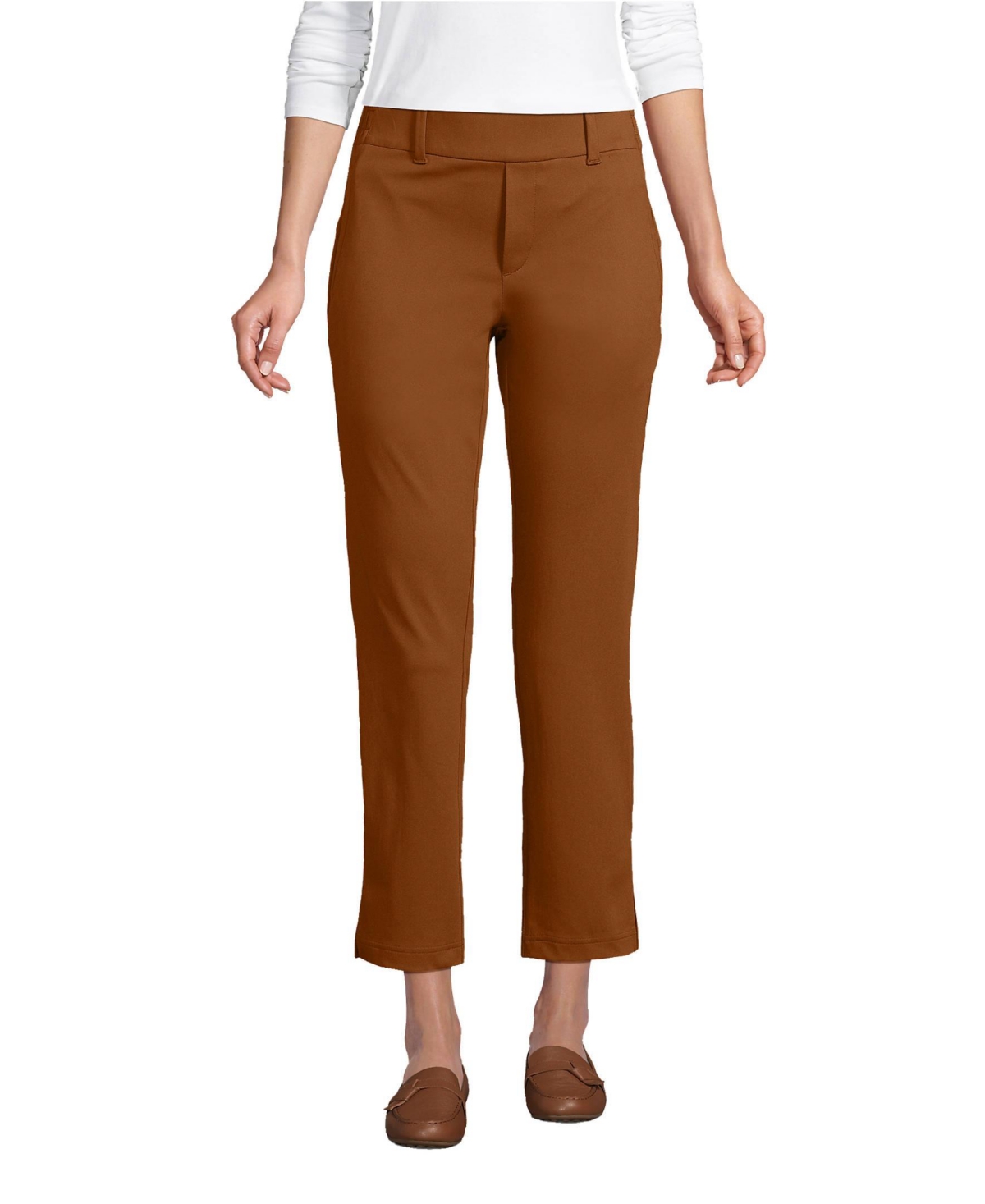 Lands' End Women's Flex Mid Rise Pull On Crop Pants