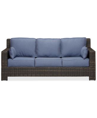 Furniture CLOSEOUT! Viewport Wicker Outdoor Sofa with Sunbrella® Cushions, Created for Macy's