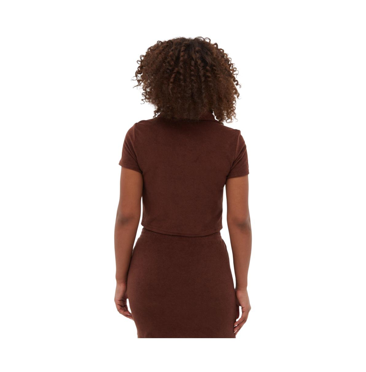 Bench Dna Women's Filby Terry Crop Polo Tee