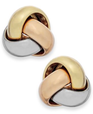 Macy's 14Kゴールド ノットデザインピアス Italian Gold Love Knot Drop Earrings in 14k Gold - Macy's