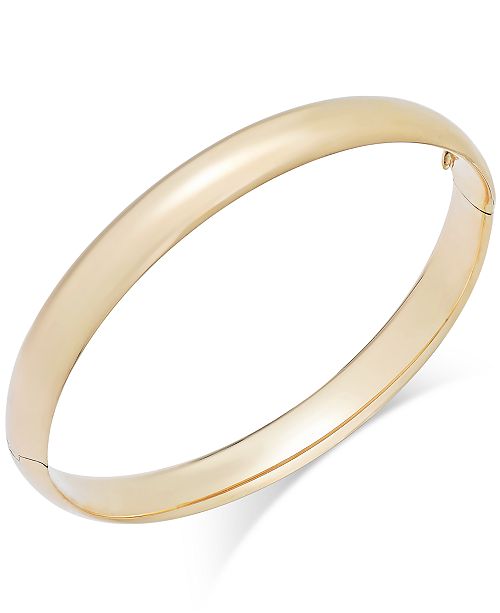 Italian Gold High Polish Bangle Bracelet in 14k Gold & Reviews