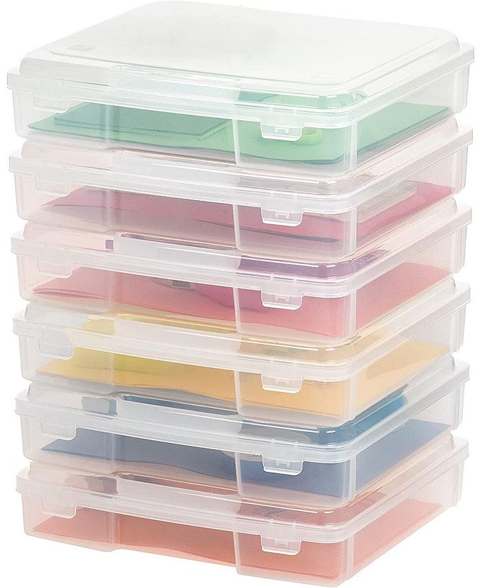 IRIS 6 Pack 8.5 x 11 Portable Project Case Container with Snap-Tight Latch, Clear - ONE SIZE