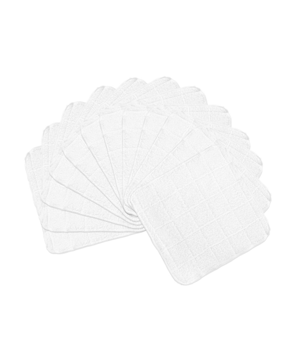 Arkwright Cotton Kitchen Dishcloths (12 Pack, 12x12 in.) Windowpane Stripes - Beige