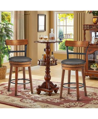 Set of 2 Swivel Bar Height Bar Stool For Bar-25.5"