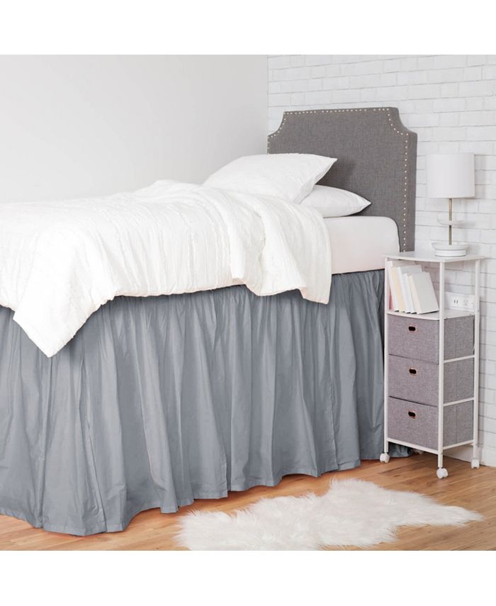 Dormify Ruffled Extra Long Bed Skirt for College Dorms Twin - Macy's