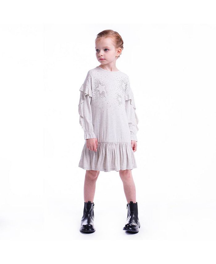 IMOGA Collection Little Girls LISA FW23 MELANGE METTALIC JERSEY DRESS ...