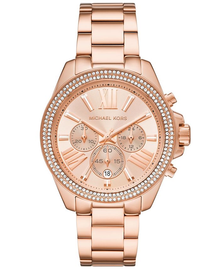 Michael Kors Women's Wren Chronograph Rose Gold-Tone Stainless Steel Watch  42mm - Macy's