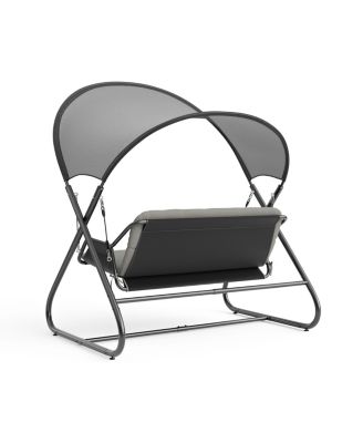 74.75" Steel Swing Bench with Mesh Canopy Cushions