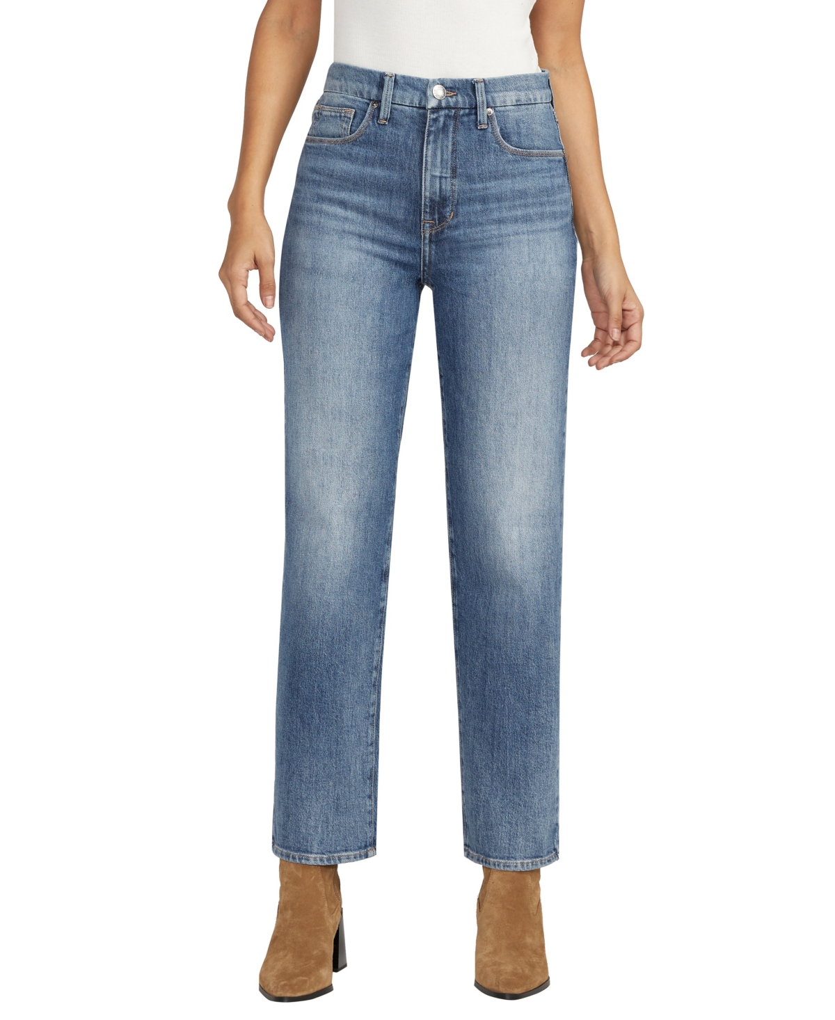Shop Jag Women's Rachel High Rise Relaxed Tapered Leg Jeans In Big Chill