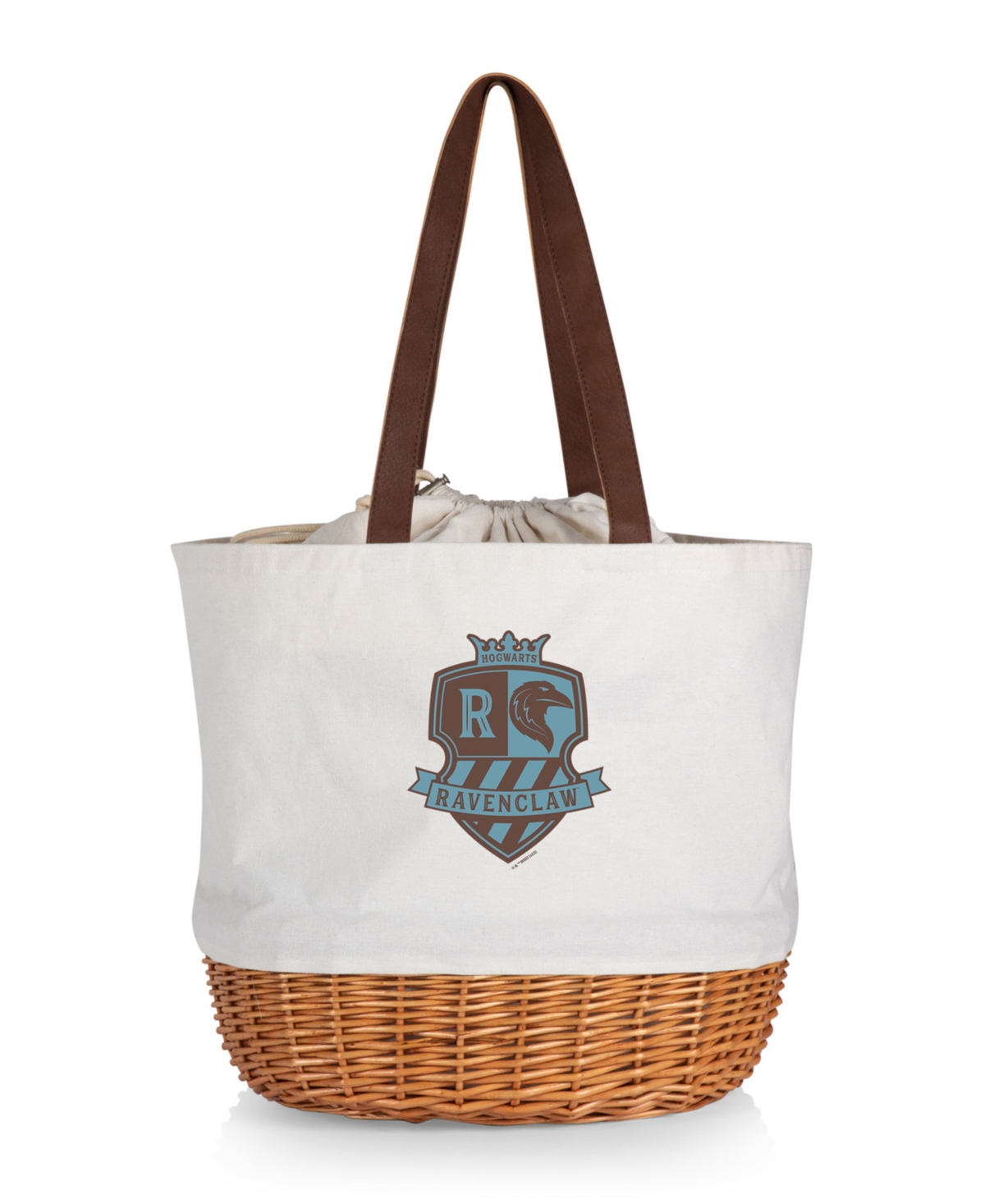 Picnic Time Harry Potter Ravenclaw Coronado Canvas And Willow Basket Tote In Beige